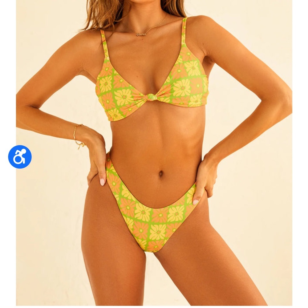 Floral Yellow Bikini Set- Dippin Daisys